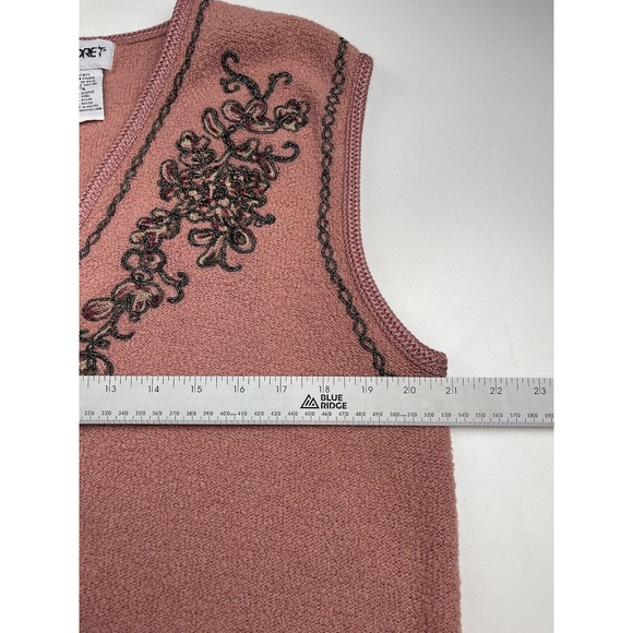 COPY - Koret Women's Mauve Cardigan Vest Sweater Size Large Flowers Sewn Glitter - Picture 3 of 7